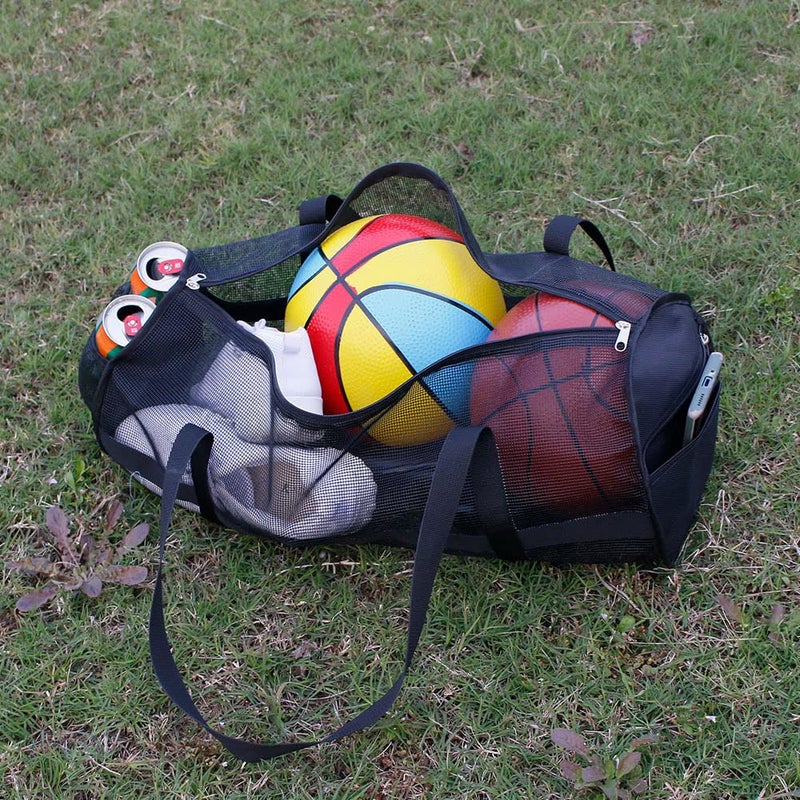 Yocoolfun Large Basket Ball Duffel Bag,Mesh Basketball Bag,Mesh Sports Equipment Bag with Shoulder Strap for Holding Basketball,Volleyball,Soccer,Swimming Gear - Image 5